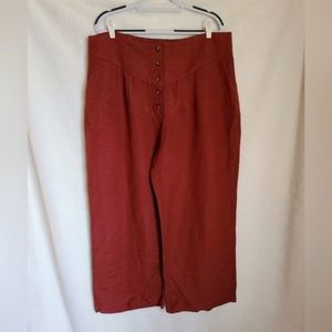 NWT EXPRESS Super High Waisted Linen-Blend Wide Leg Ankle Pant 🧡